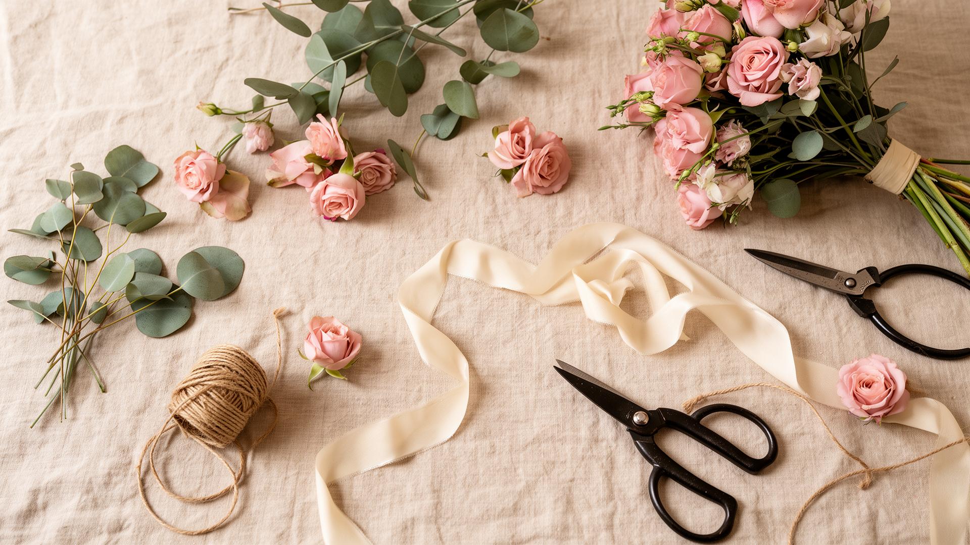 Flat lay of workshop materials